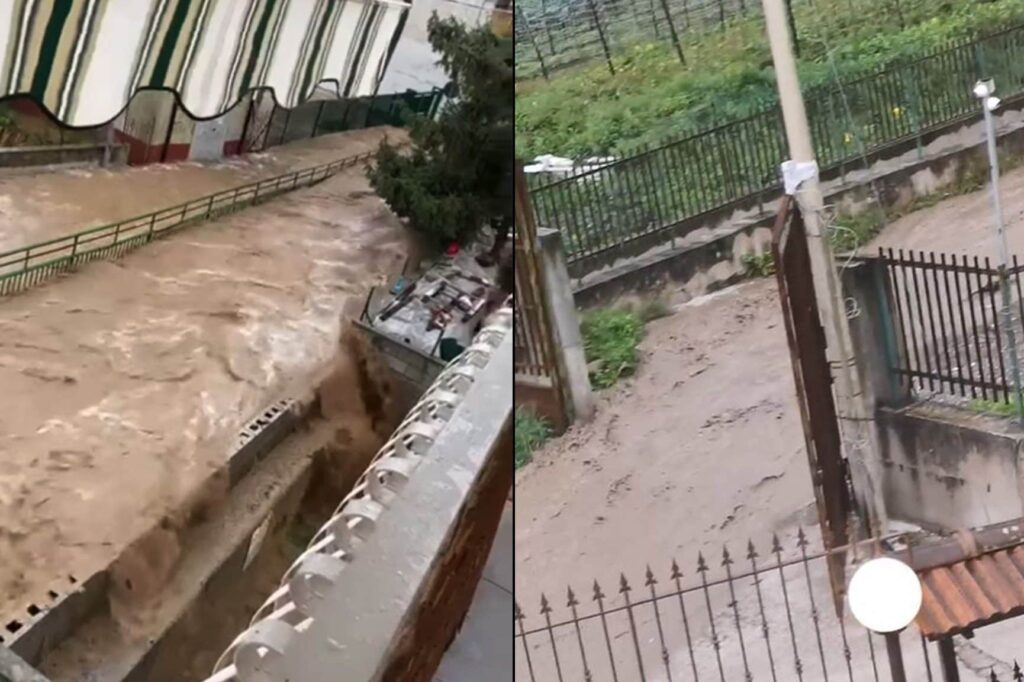 Maltempo Campania, a Sapri fiumi di fango in strada e stazione allagata. A Napoli incidenti per le buche